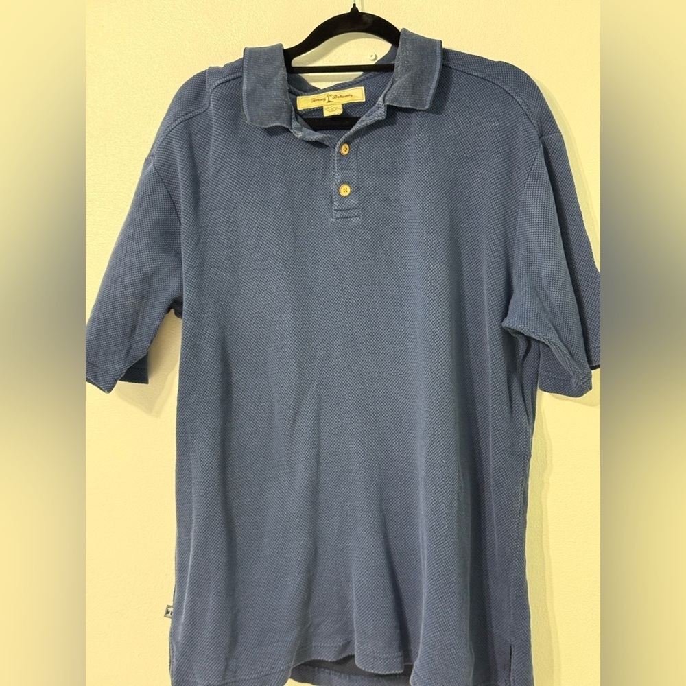 Tommy Bahama Navy Polo Shirt for Men silk blend
